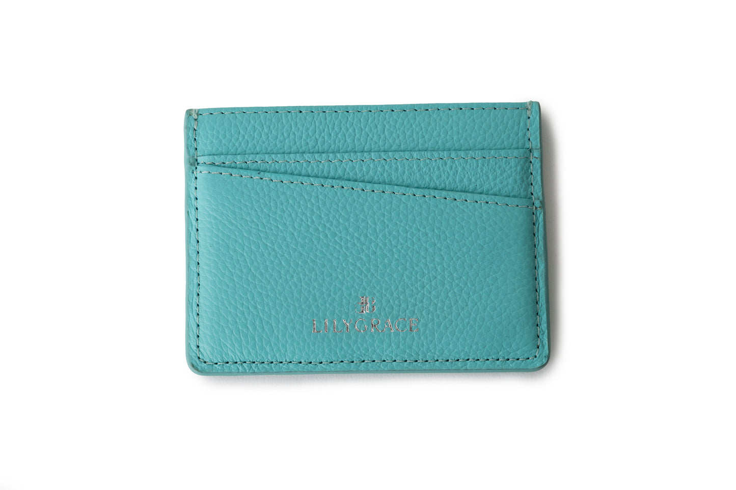 Lily Grace Blue, blue, premium leather card holder, slim profile