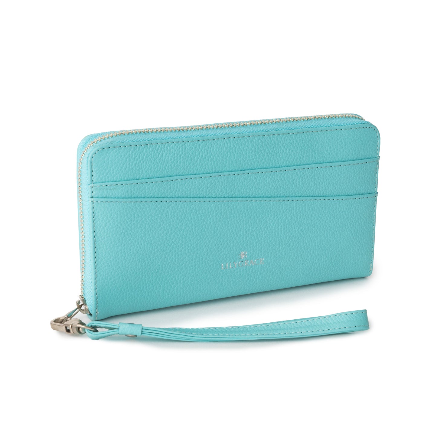 Lily Grace blue, blue, premium leather clutch with refined silhouette