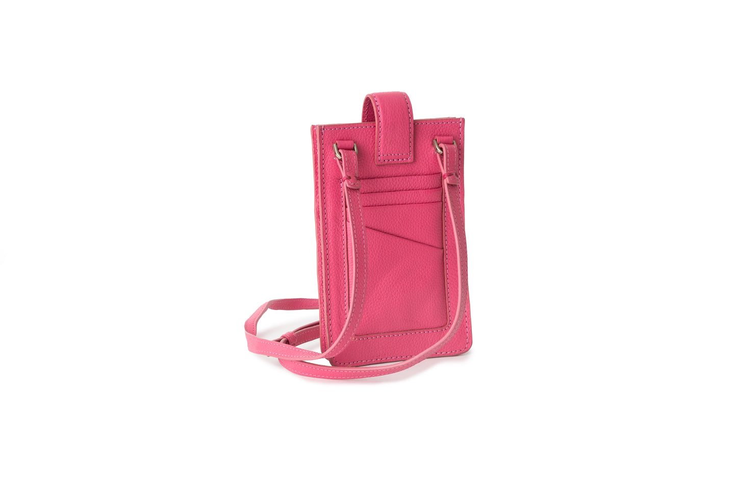 Rose Petal pink, pink, premium leather phone pouch, crossbody strap