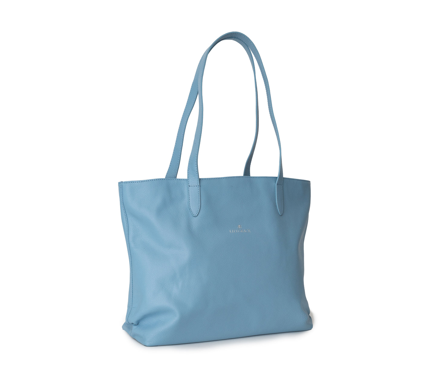 Airlie blue, blue, premium leather tote with clean lines