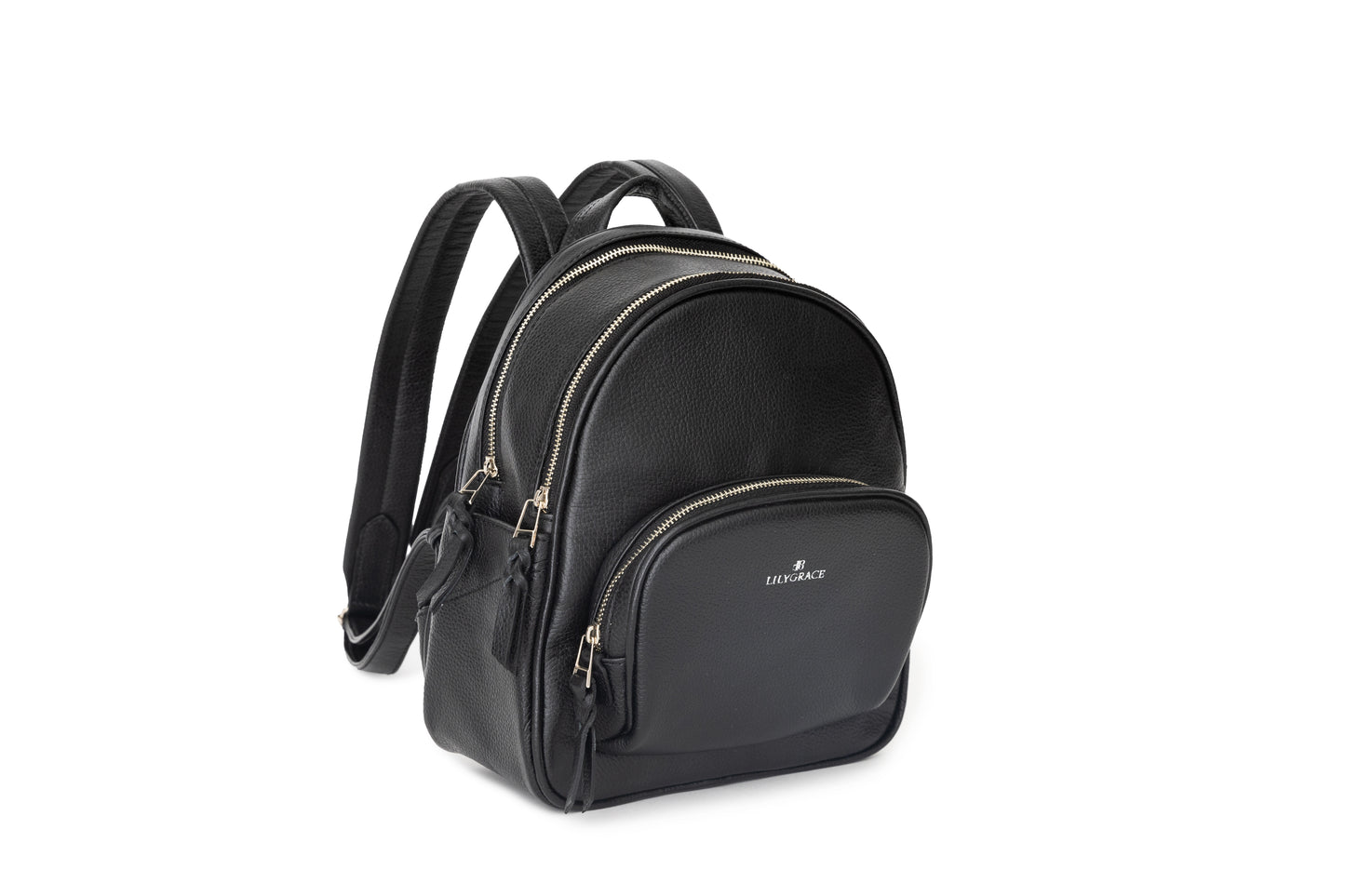 Tuxedo black, black, premium leather backpack, minimalist design