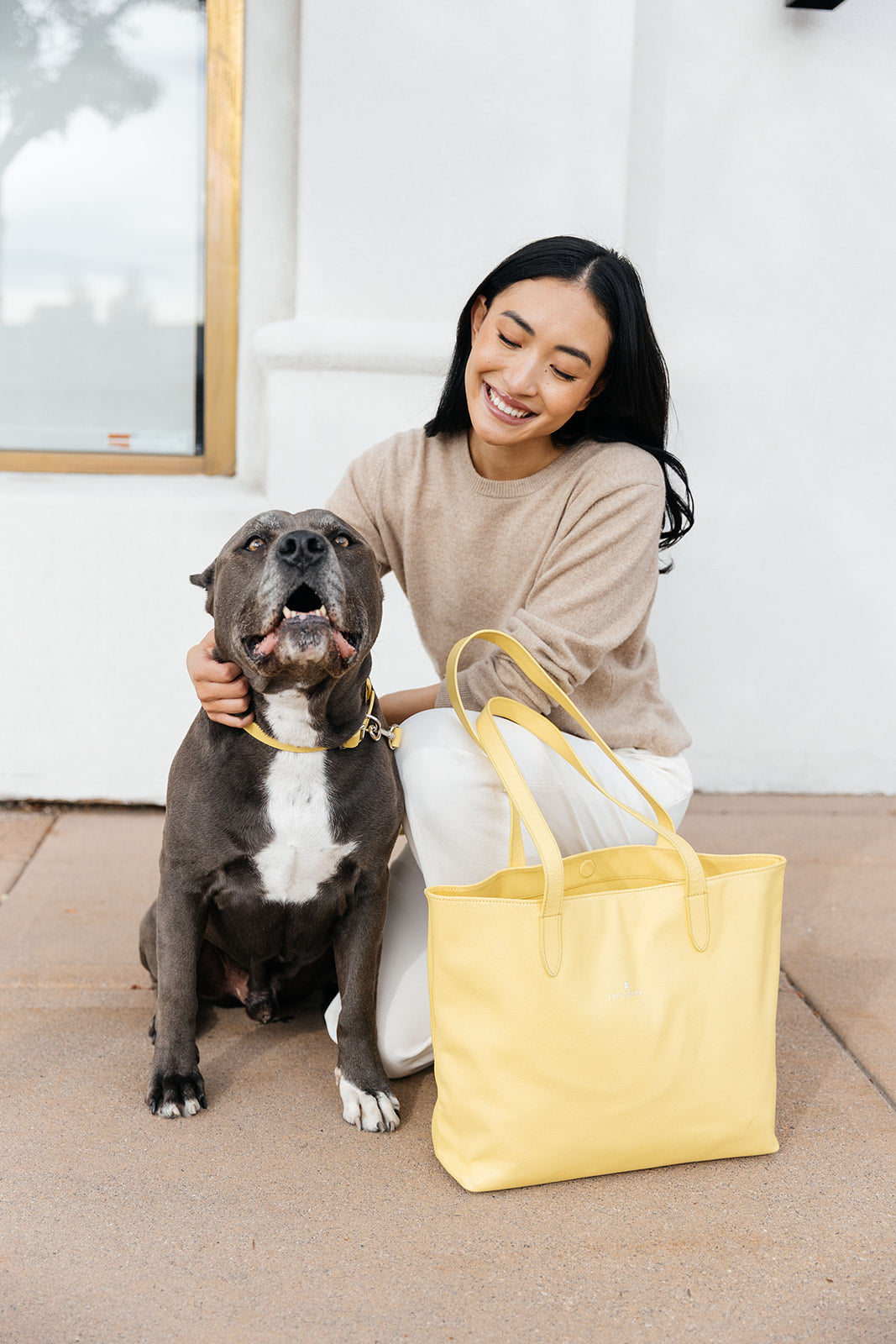 Leather Tote - Lemon Yellow