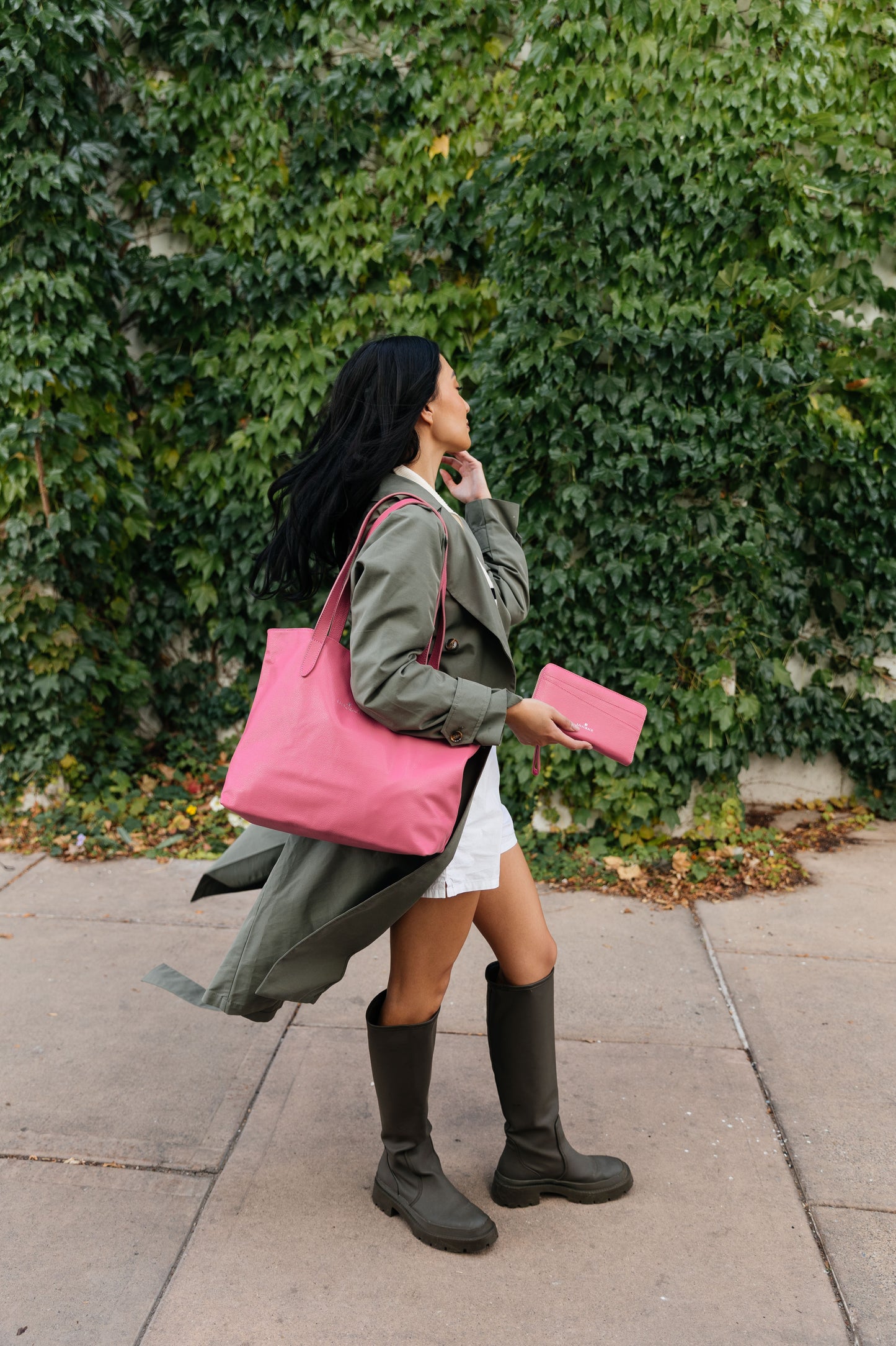 Leather Tote - Rose Petal Pink