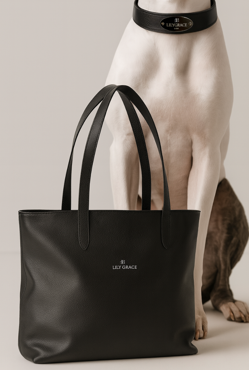 Luxury Leather Pet accessories with matching Premium Leather Lifestyle Accessories by Lily Grace Co. | Designer Leather Accessories for Pets and People