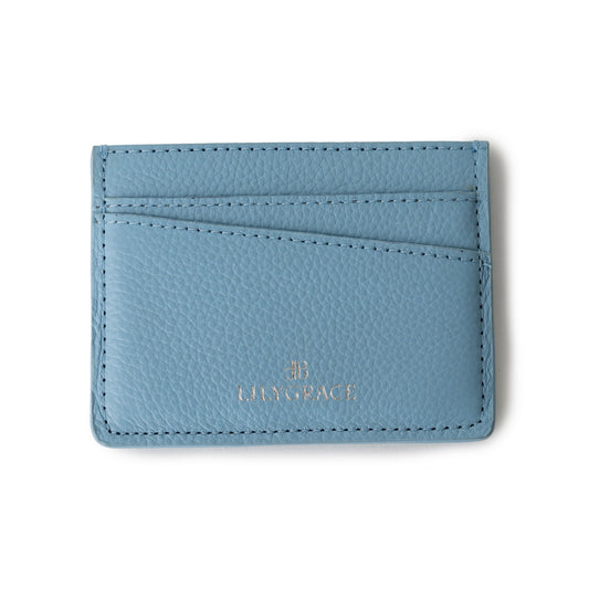 Airlie Blue, Blue, premium leather card holder, slim profile