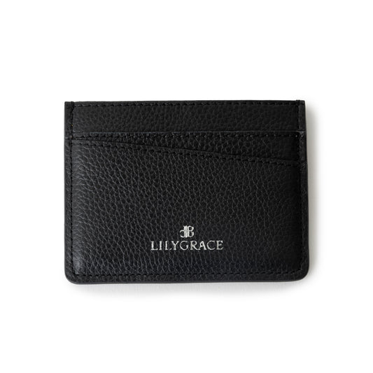 Tuxedo Black, Black, premium leather card holder, slim profile
