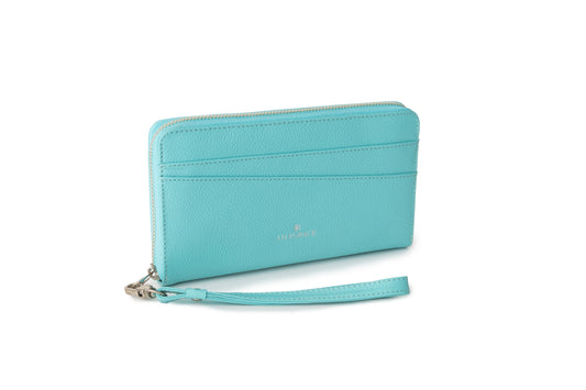Lily Grace blue, blue, premium leather clutch with refined silhouette