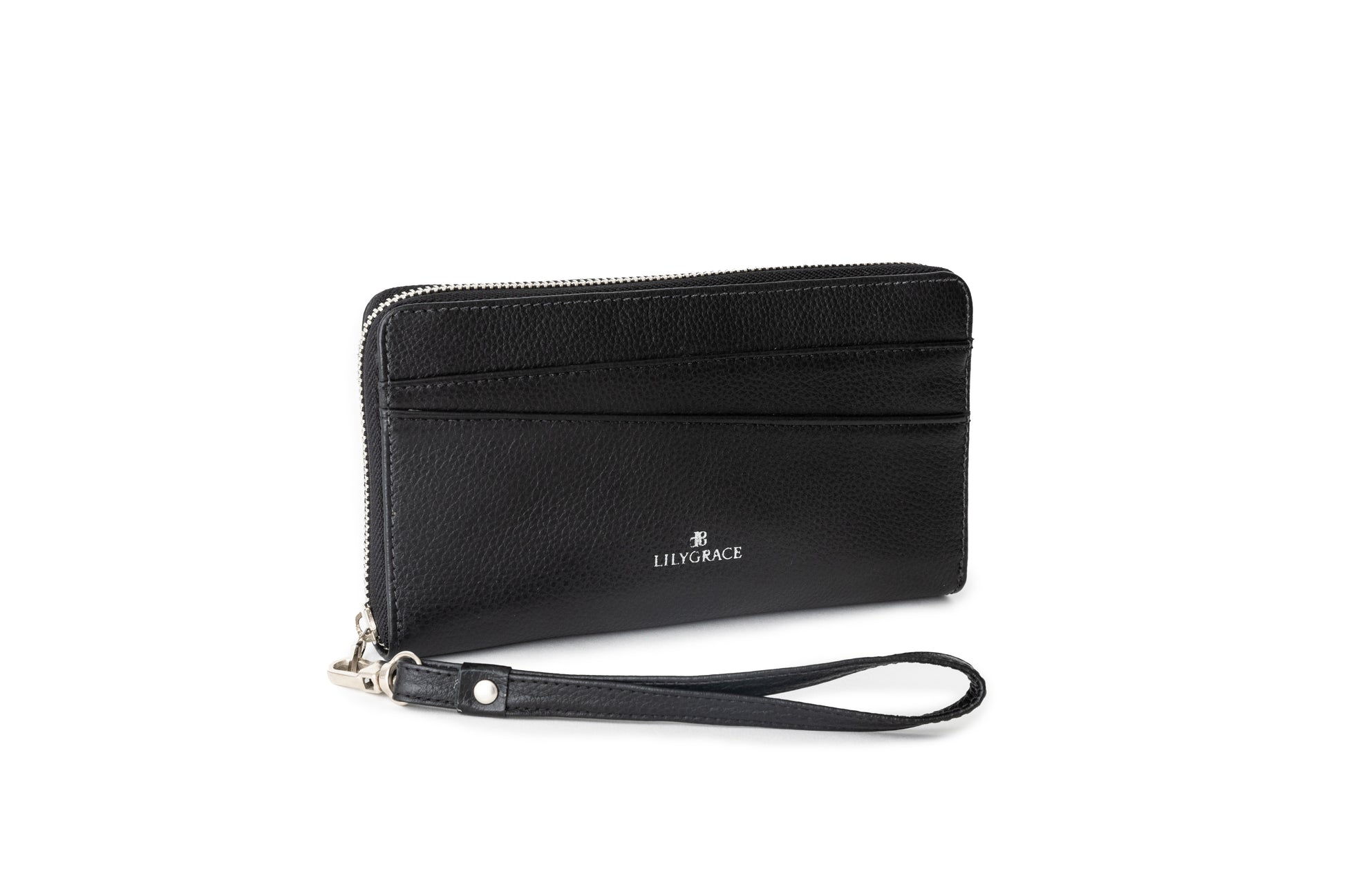 Tuxedo black, black, premium leather clutch with refined silhouette