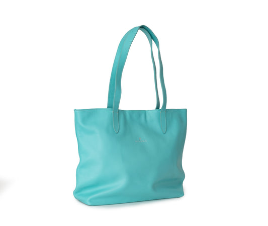 Lily Grace blue, blue, premium leather tote with clean lines