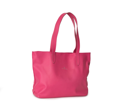 Rose Petal pink, pink, premium leather tote with clean lines