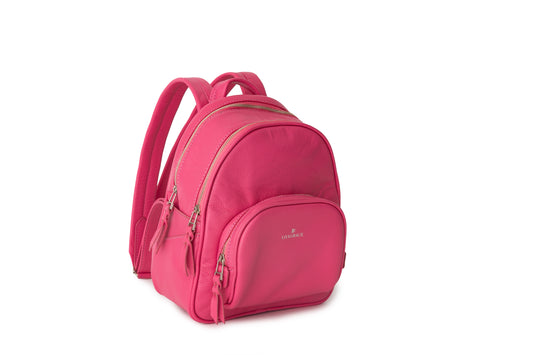 Rose Petal pink, pink, premium leather backpack, minimalist design