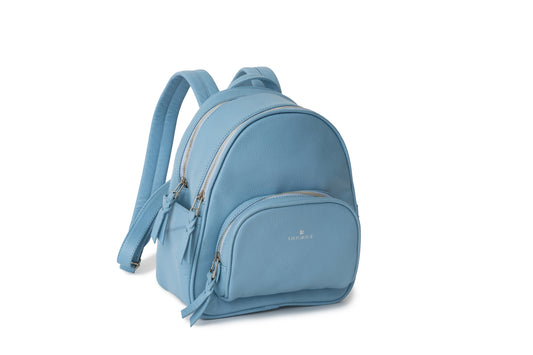 Airlie Blue, blue, premium leather backpack, minimalist design