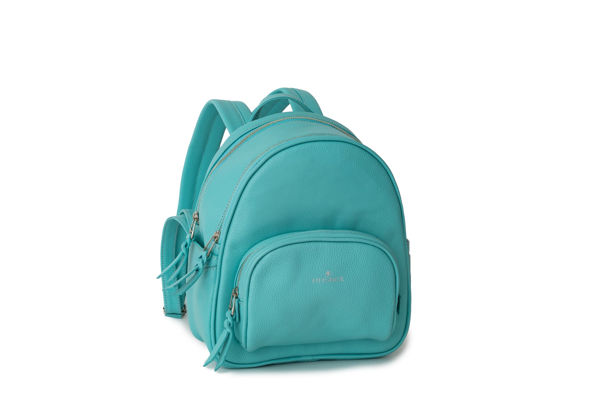 Lily Grace blue, blue, premium leather backpack, minimalist design