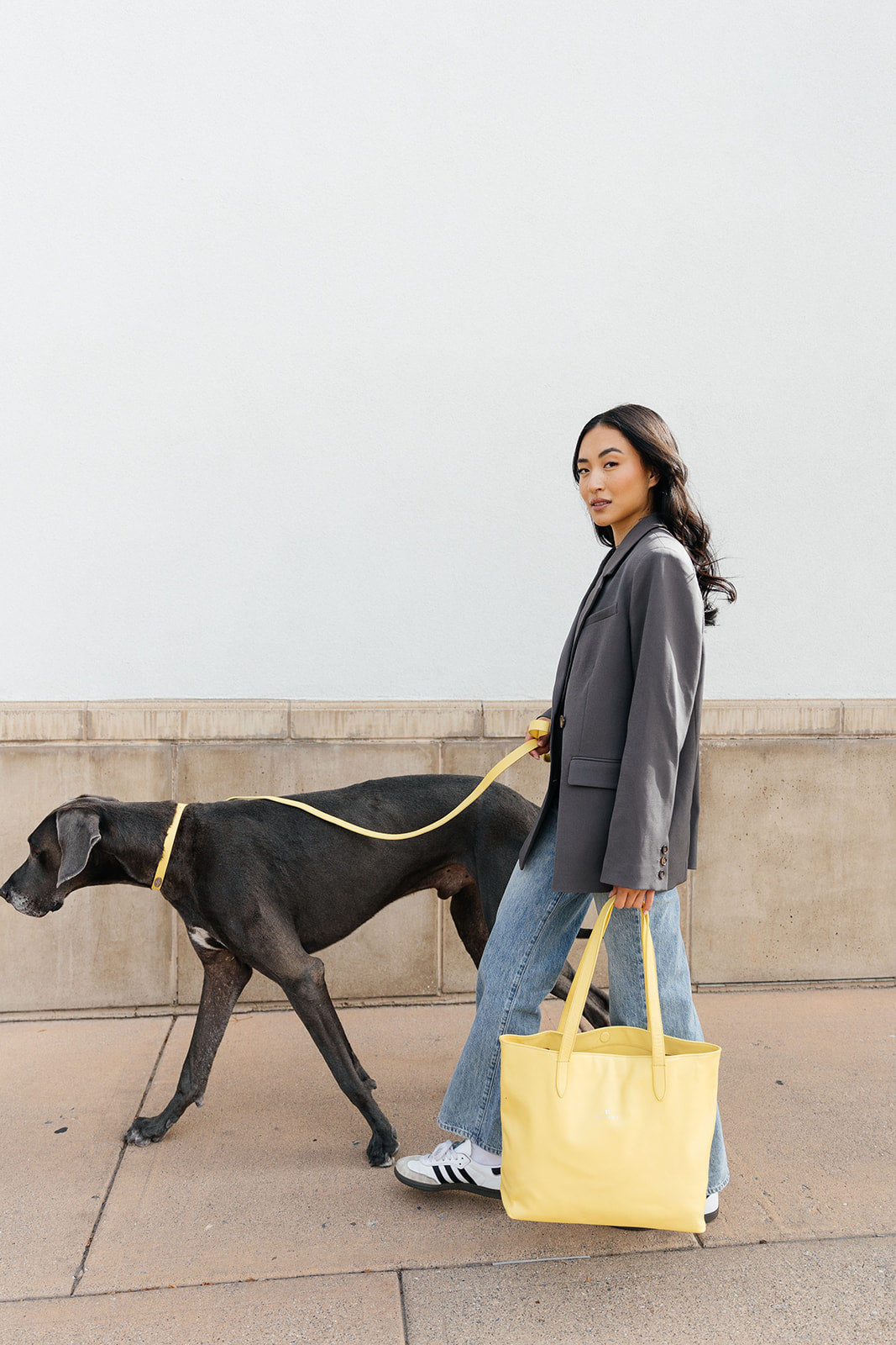 Leather Tote - Lemon Yellow