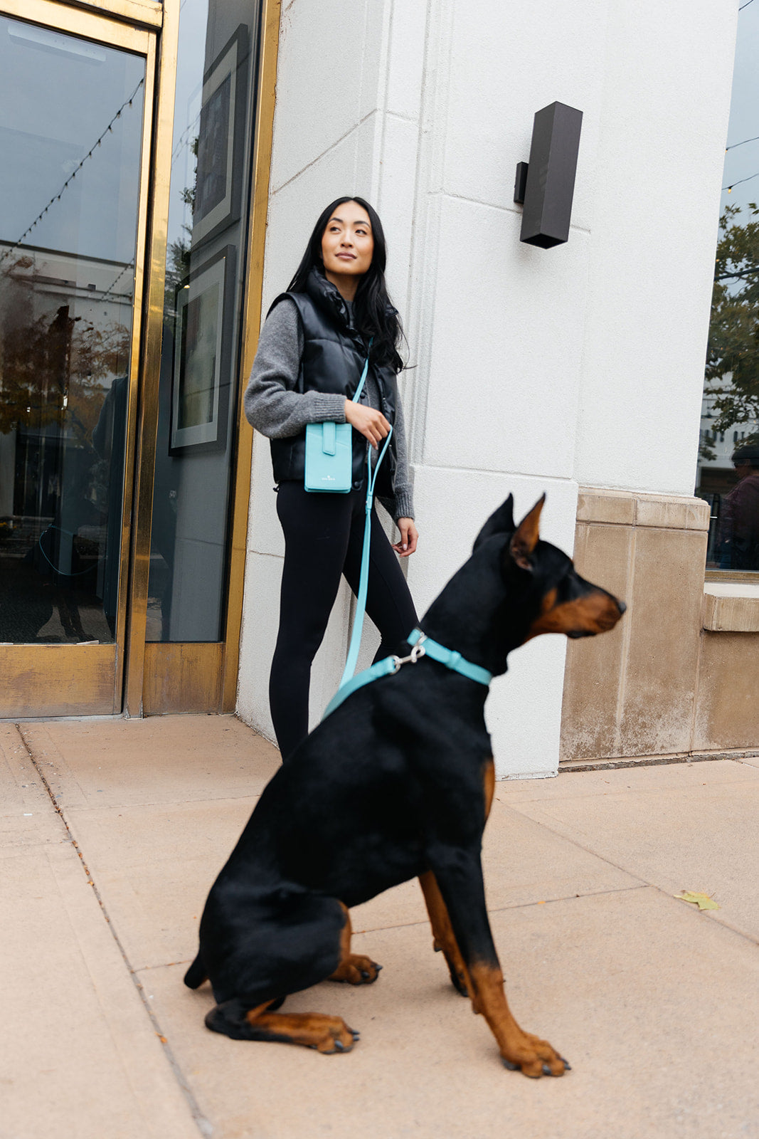 Leather Phone Bag - Lily Grace Blue