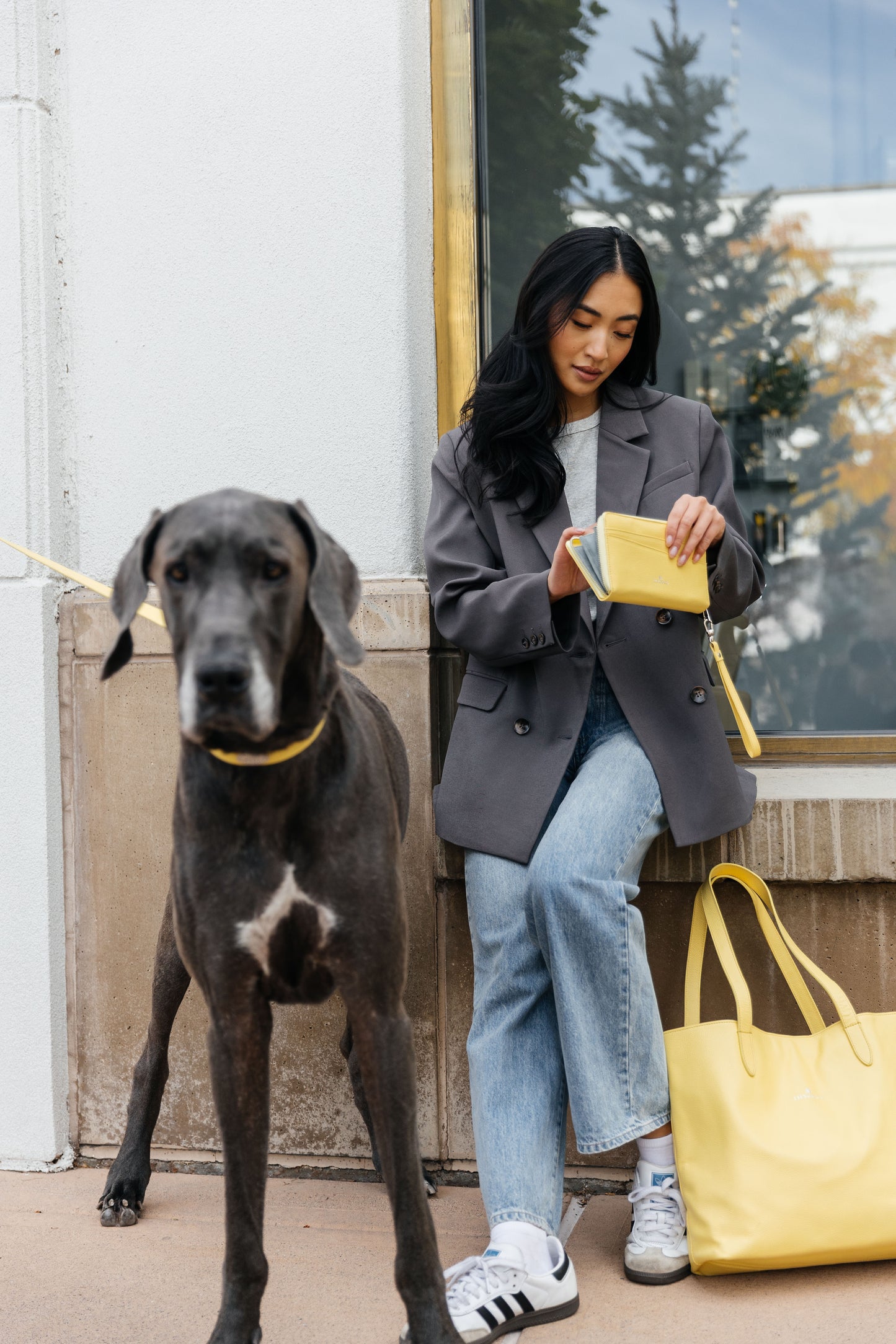 Leather Clutch - Lemon Yellow