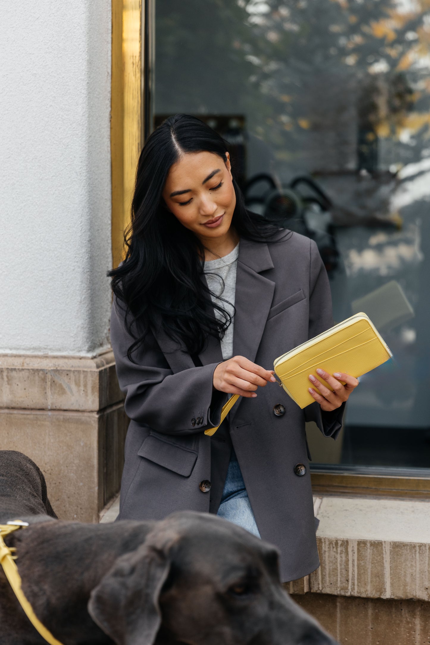 Leather Clutch - Lemon Yellow