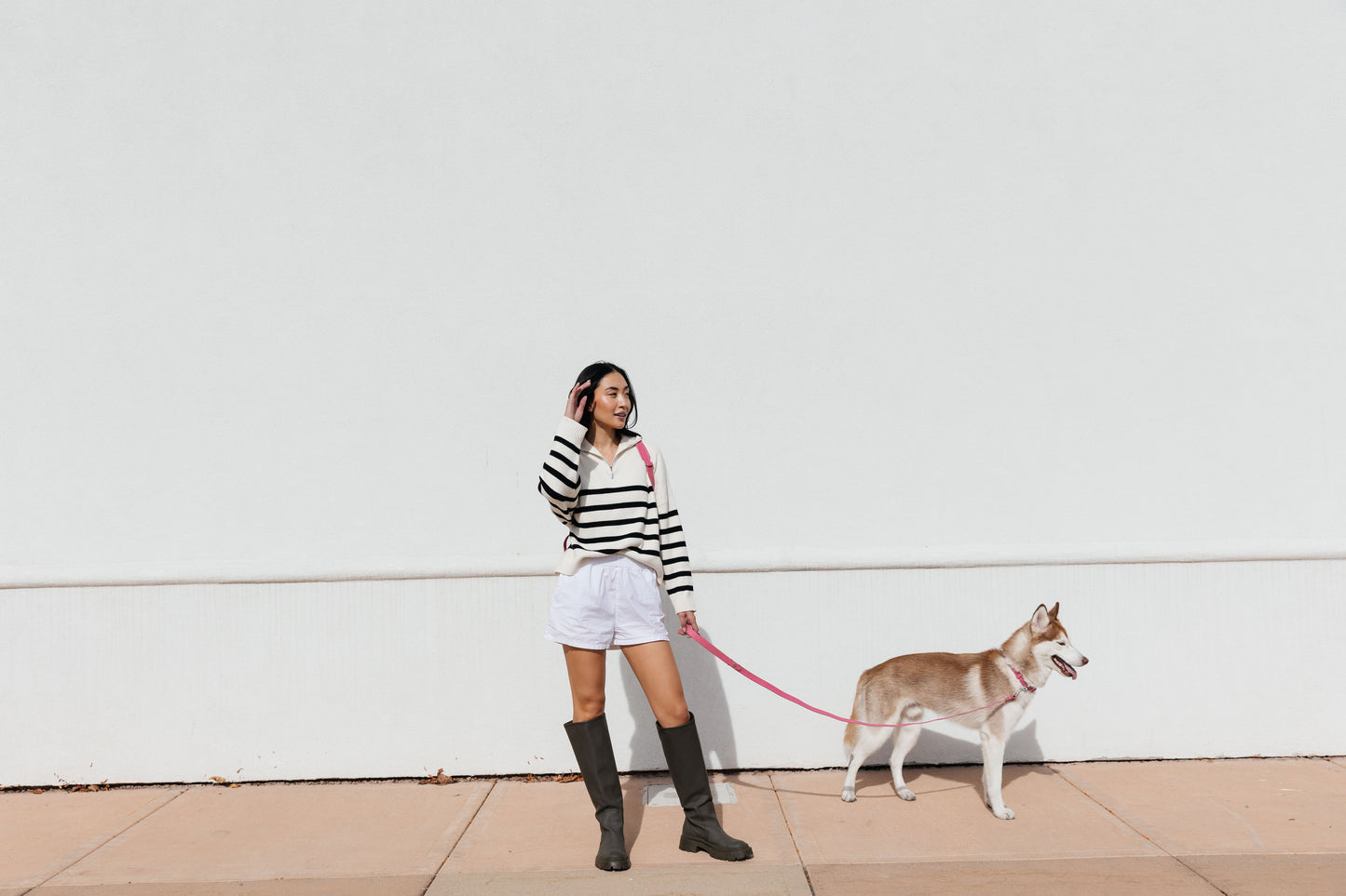 Leather Leash - Rose Petal Pink