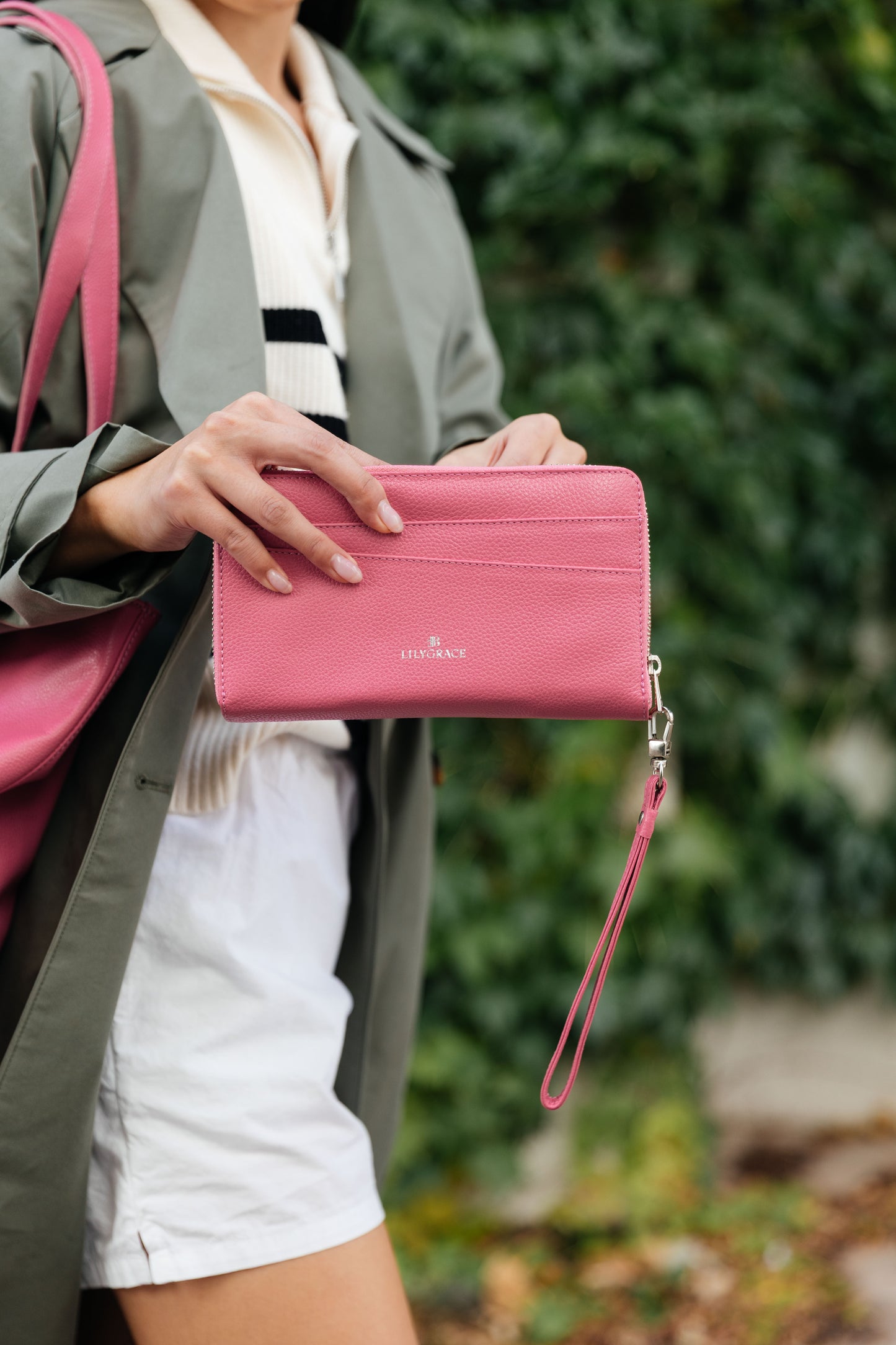 Leather Clutch - Rose Petal Pink